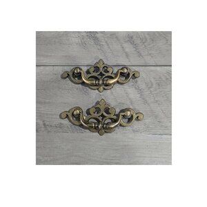 2 piece Vintage Chippendale Pulls , Brass Plated.